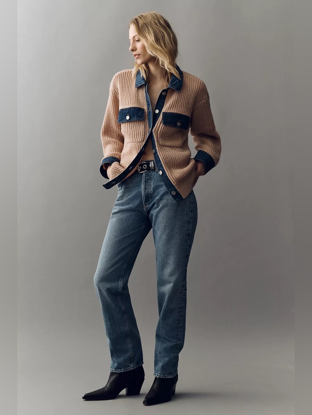 NWT Size M - BLANKNYC Playing the Field Denim Knit jacket (NWT US$ 128) - Picture 2 of 14